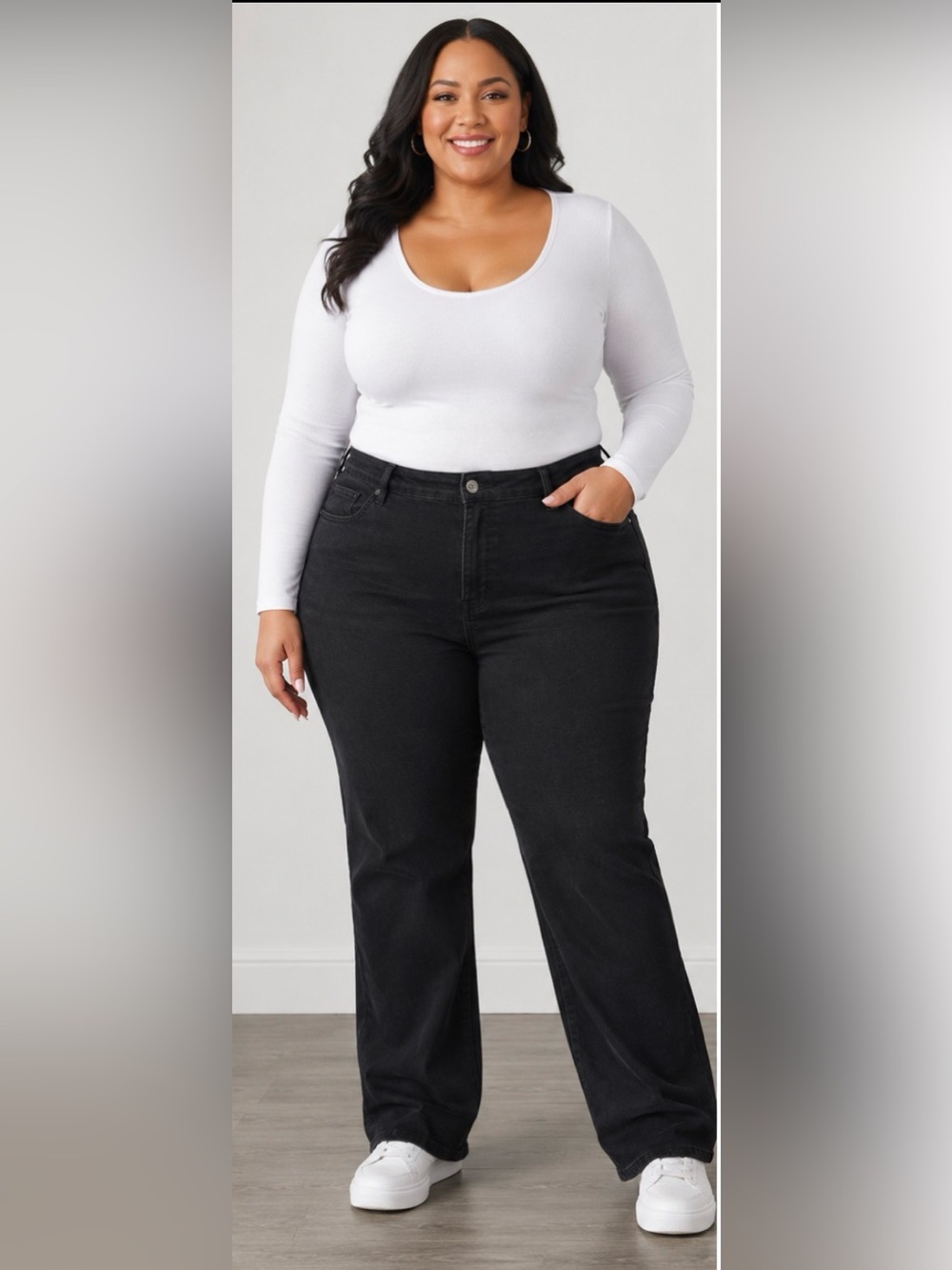 Gloria Vanderbilt Plus Size Black Straight-Leg Jeans Size 24W
